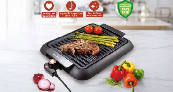 Brentwood TS-643BK 1200W Electric Smokeless Indoor Grill popcorn