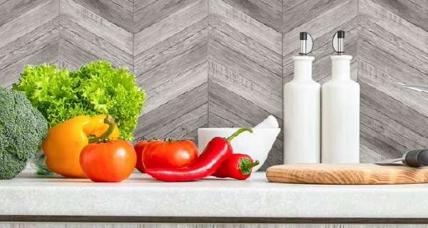 Con-Tact® Brand Deco Squares Herringbone Wood Grey, Self-Adhesive by Kittrich Corporation popcorn