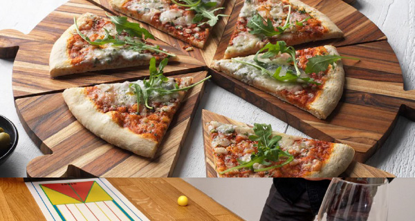 Pizza Teak Platter 902 by Teakhaus popcorn