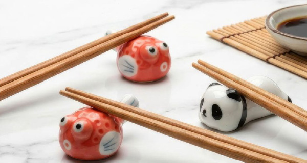Helen’s Asian Kitchen Panda and Fish Chopstick & Rest Set by Harold Import Co popcorn